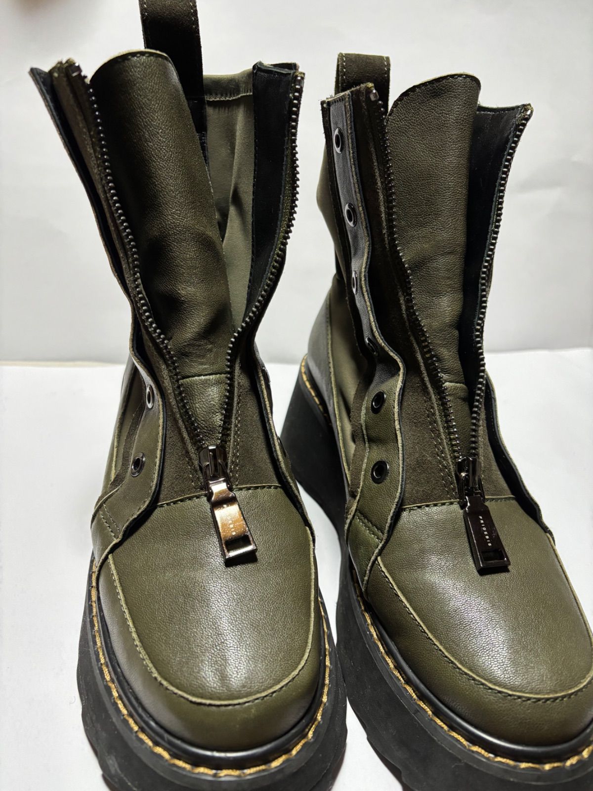 PRIDE BIS カーキジップブーツ23〜23.5