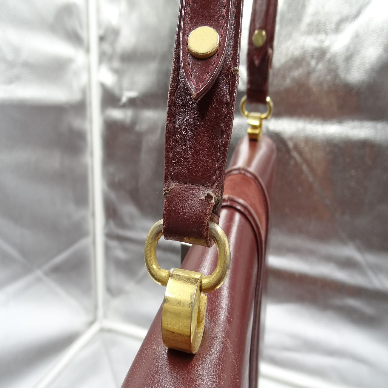 グッチ GUCCI オールドグッチ レザー 肩掛け ショルダーバッグ レッド