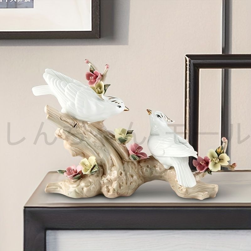 新しい未使用 置物 オーナメント オブジェ 小鳥 エレガント かわいい