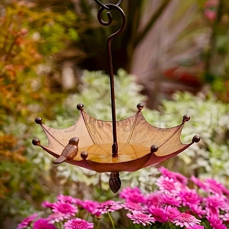 ガーデンオブジェ バードフィーダー 傘 鉄 バードウォッチング