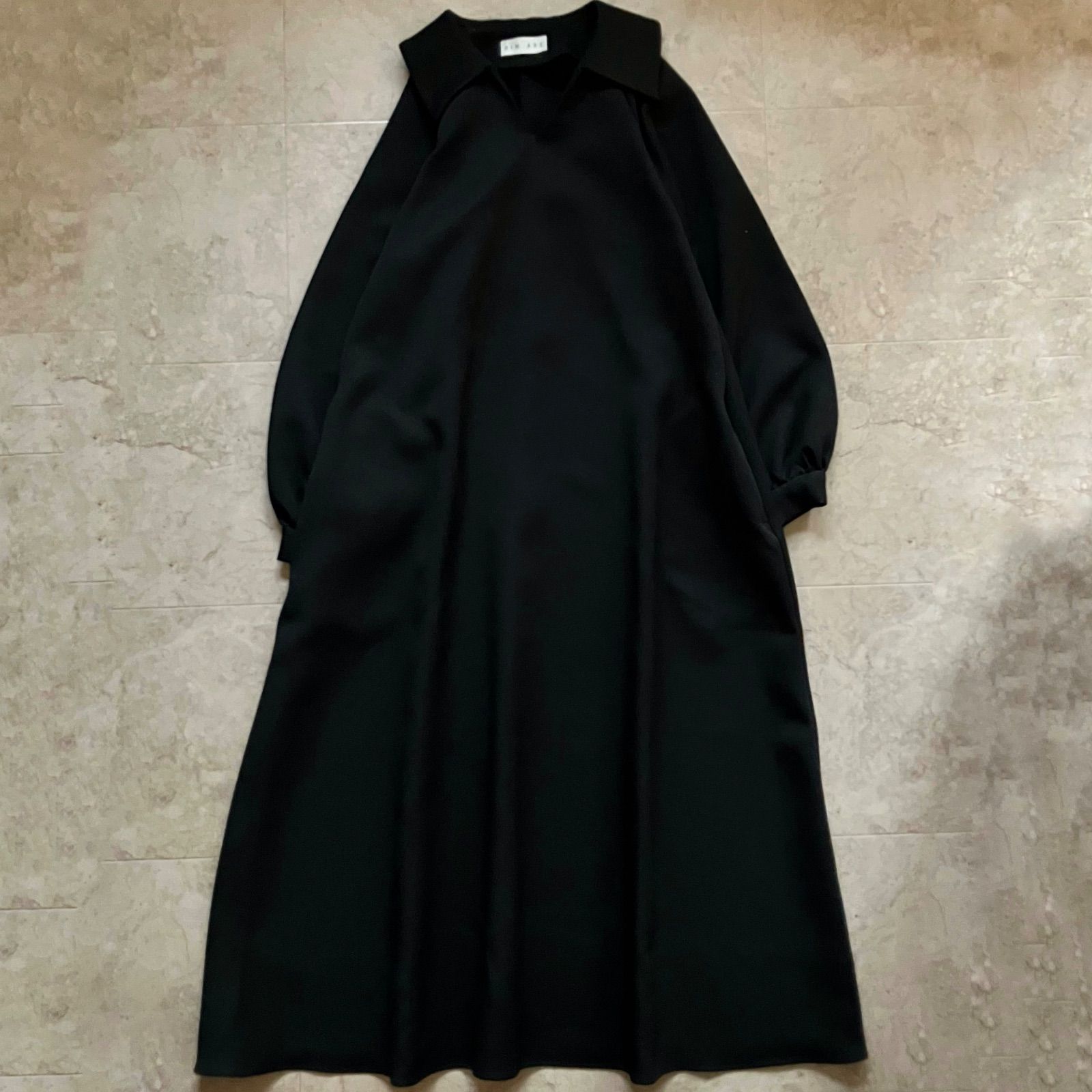 RIM.ARK リムアーク 黒 ロング スキッパー ワンピース S Mサイズ フ マキシ丈 ゆったり