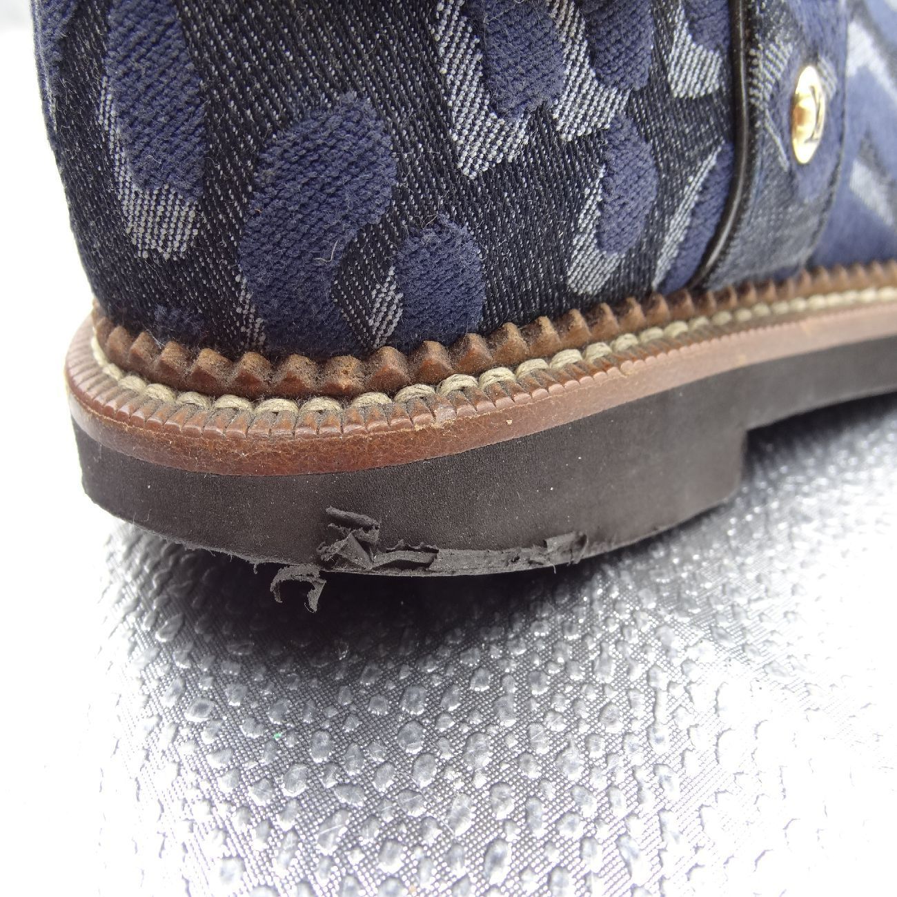 ネイビー エンジニアブーツ