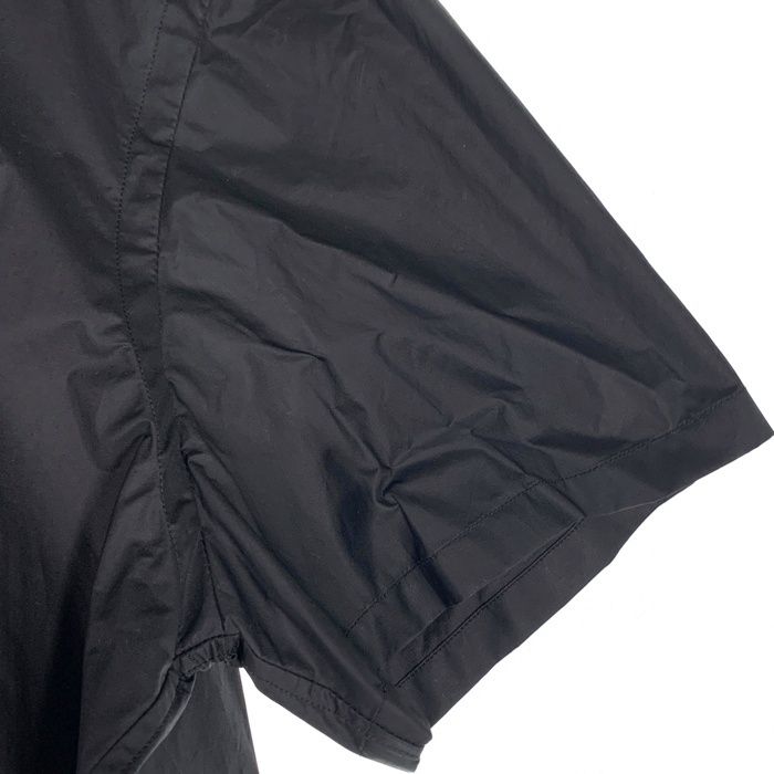 PRADA プラダ 比翼 ショートスリーブシャツ 半袖 ブラック ボタン マジックテープ コットン ナイロン ポリウレタン Size 42 PRADA プラダ 比翼 ショートスリーブシャツ 半袖 ブラック ボタン