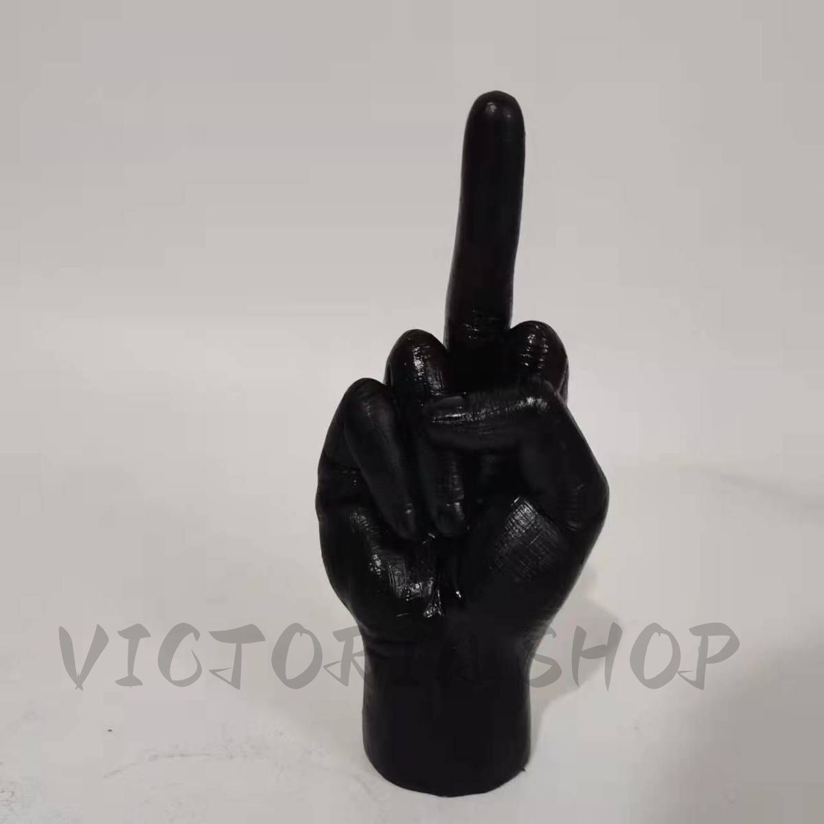 fuck hand」 置物 オーナメント 黒 シルバー 手作り 装飾 オブジェ