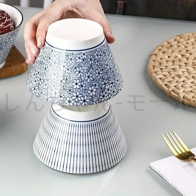 新品?未使用】 波紋模様の高品質セラミック製ボウル - 和モダン