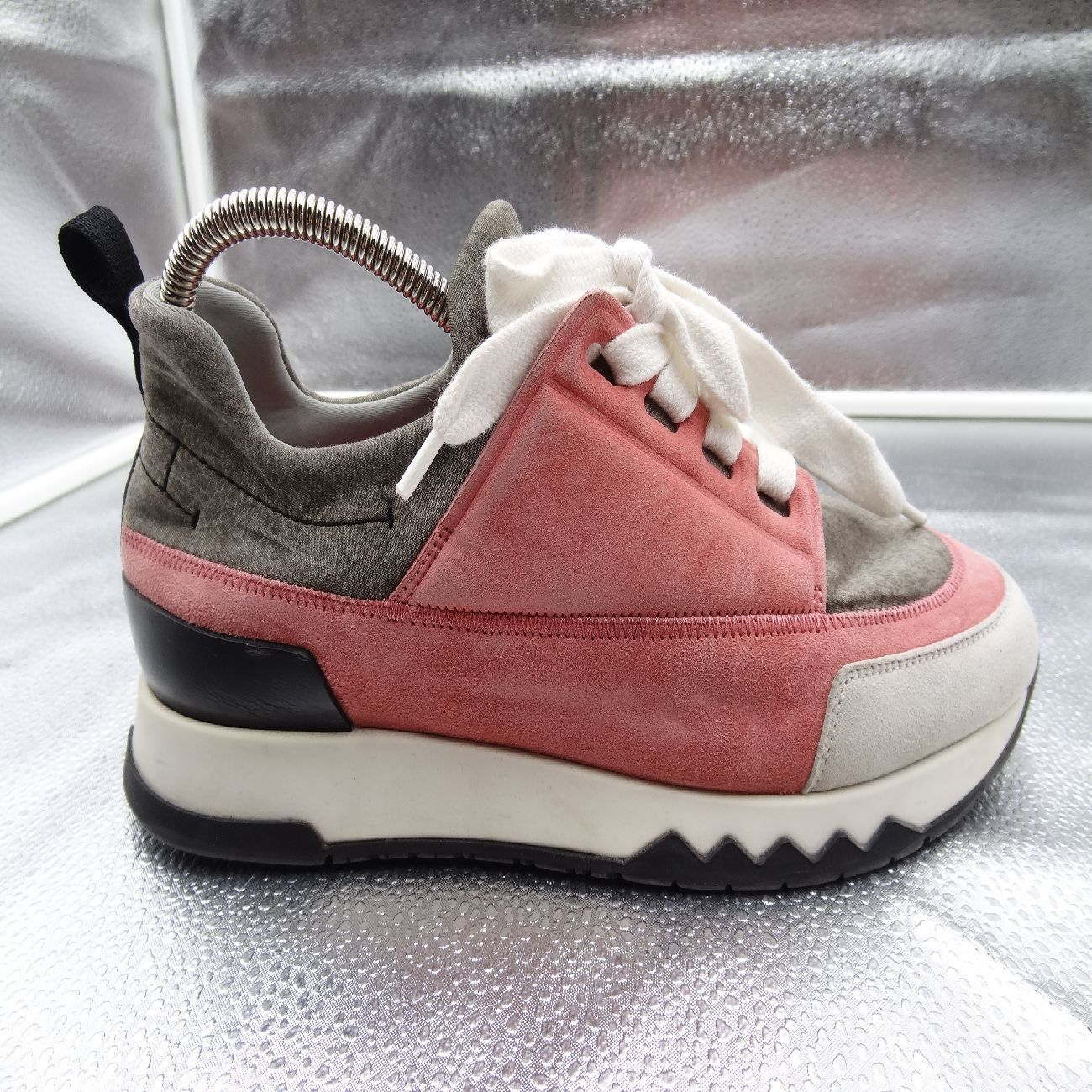 HERMES★スタジアム　レザー　スエード　スニーカー　38 HERMES エルメス スタジアム スニーカー スエード ピンク 36 23