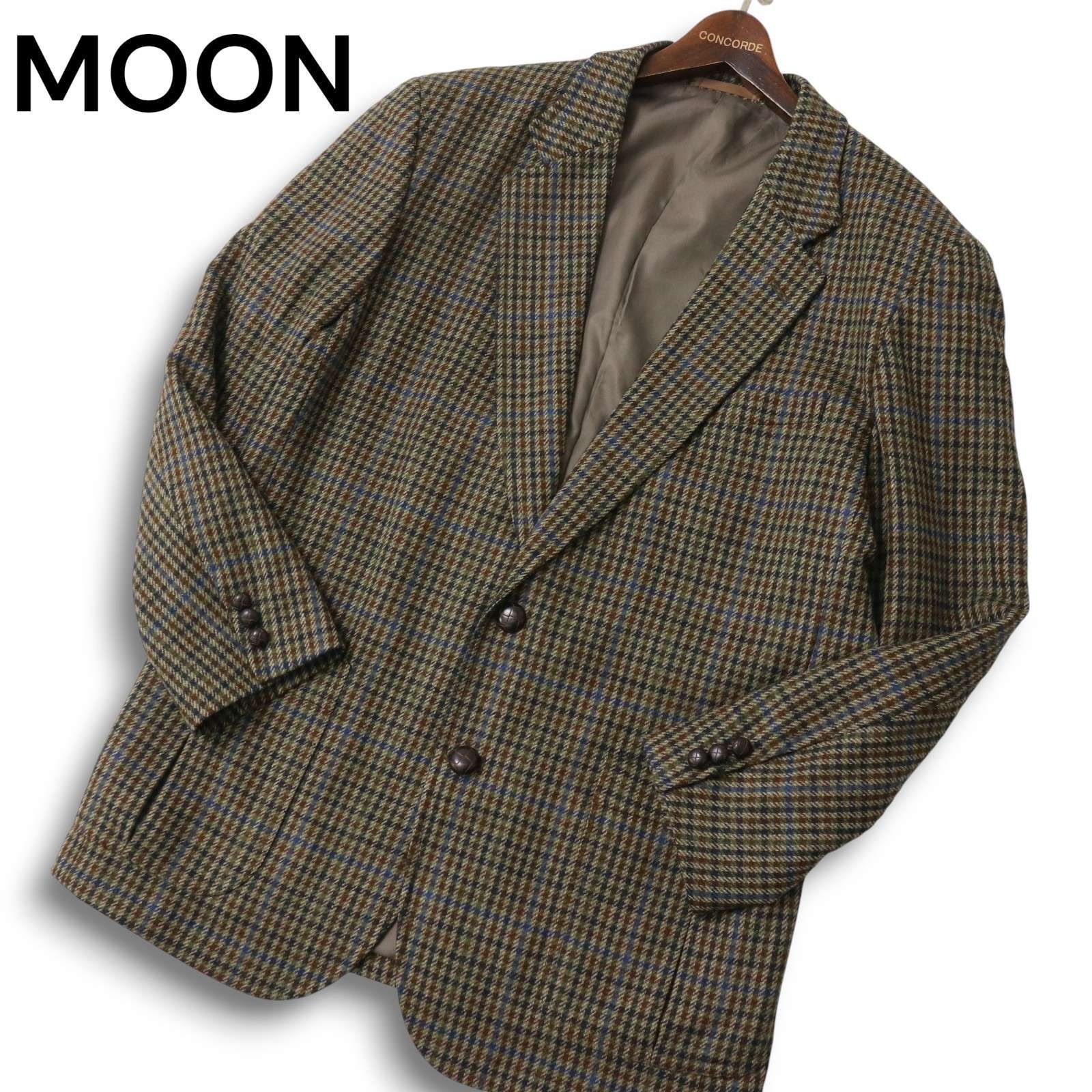 メンズブランド 英国 MOON生地☆ ウール ツイード チェック テーラード 