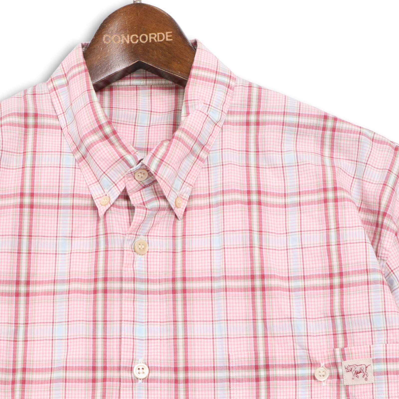 Papas パパス 通年 ゆったり♪ ロゴ☆ 長袖 ボタンダウン チェック