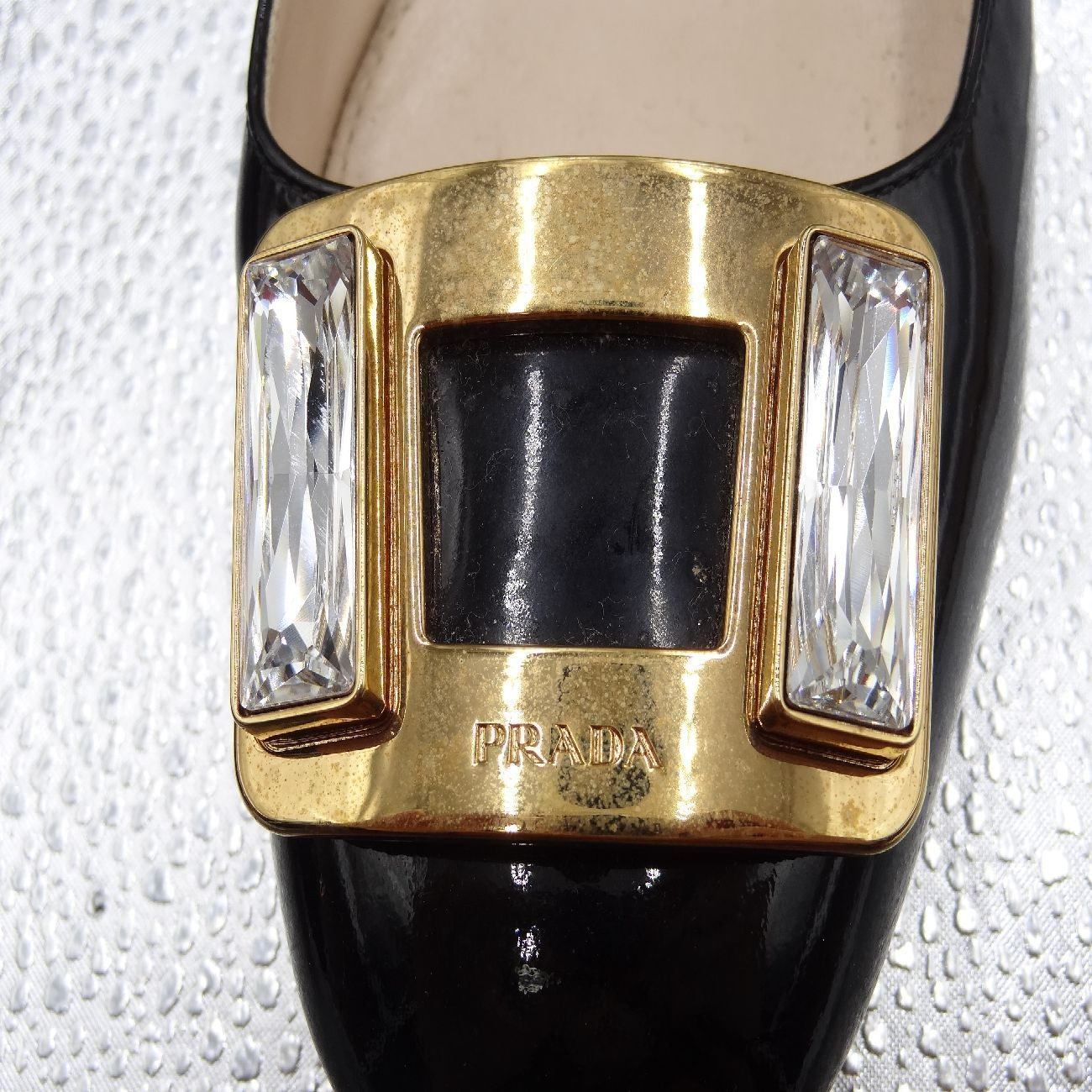  PRADA プラダ パンプス フラットパンプス ビジュ―装飾 23.5㎝ ハイヒール パンプス パンプス