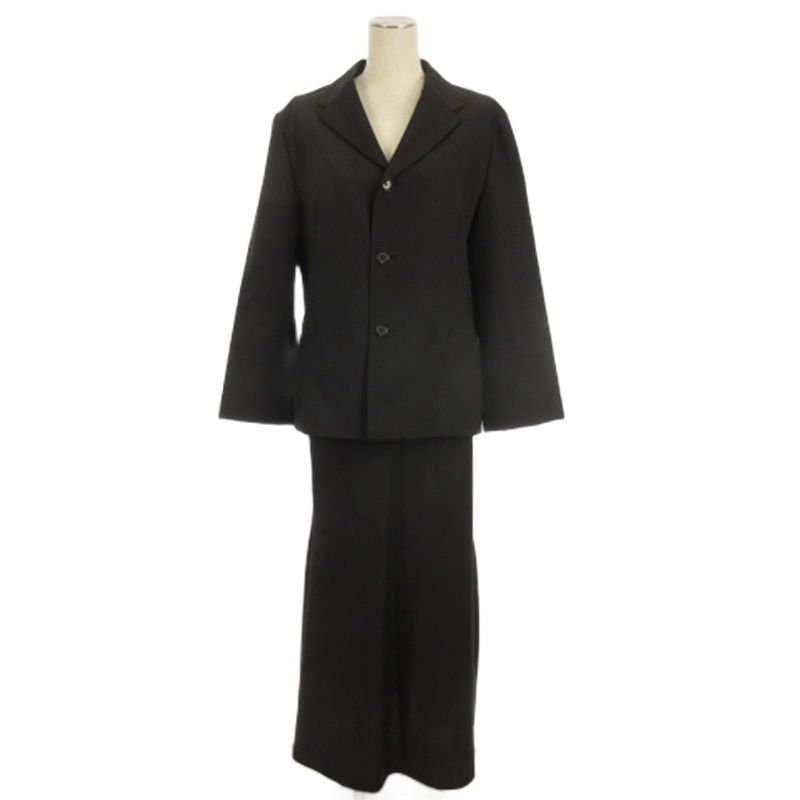 ヨウジヤマモトノアール YOHJI NOIR セットアップ スーツ テーラード ジャケット シングル スカート ロング ブラック 3 FF