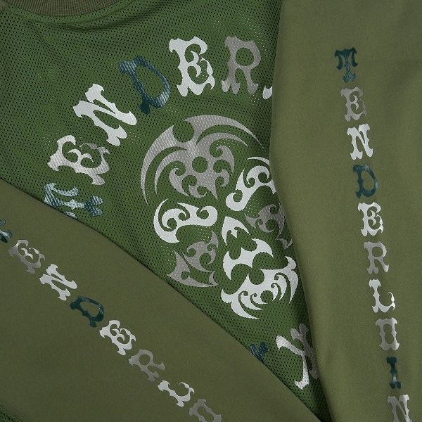 Size【L】 TENDERLOIN テンダーロイン MIX JERSEY OLIVE メッシュロンT