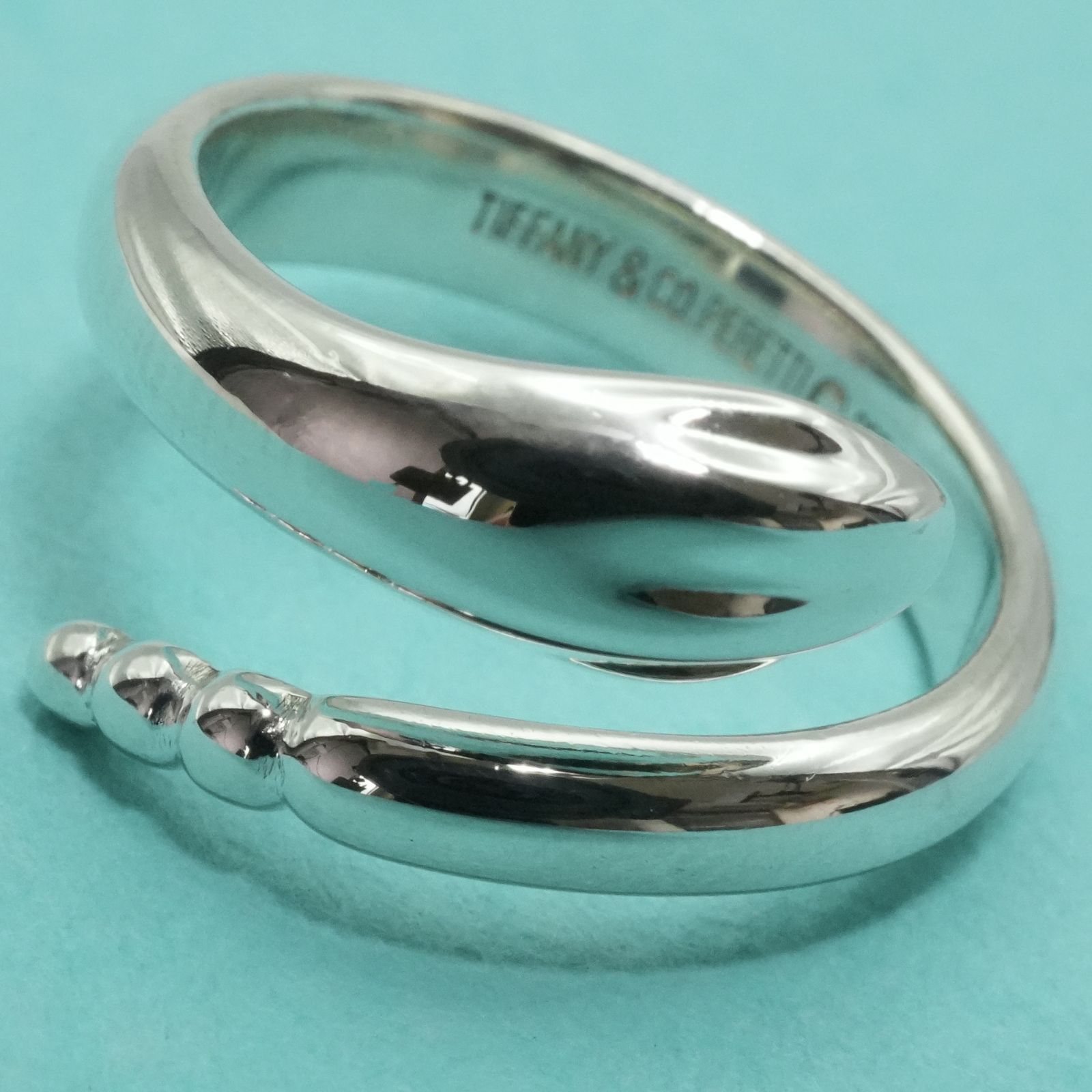 極美品9号 ティファニー シルバー スネーク リング 希少/25-2354S