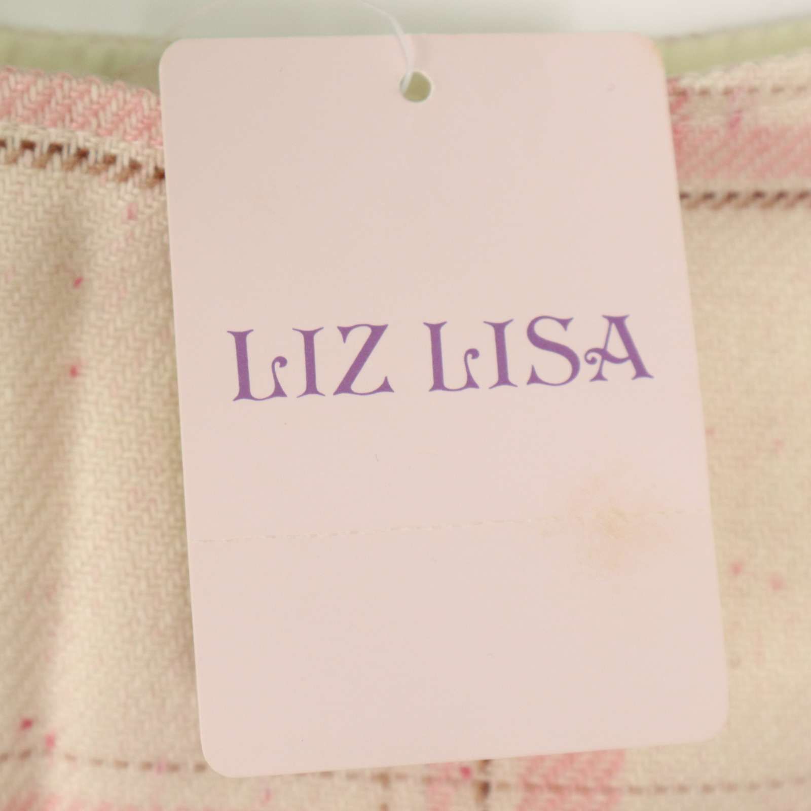 LIZLISAピンク チェック柄 フレアスカート　ウールミニスカート　旧タグ LIZLISAピンク チェック柄 フレアスカート ウールミニスカート 旧タグ