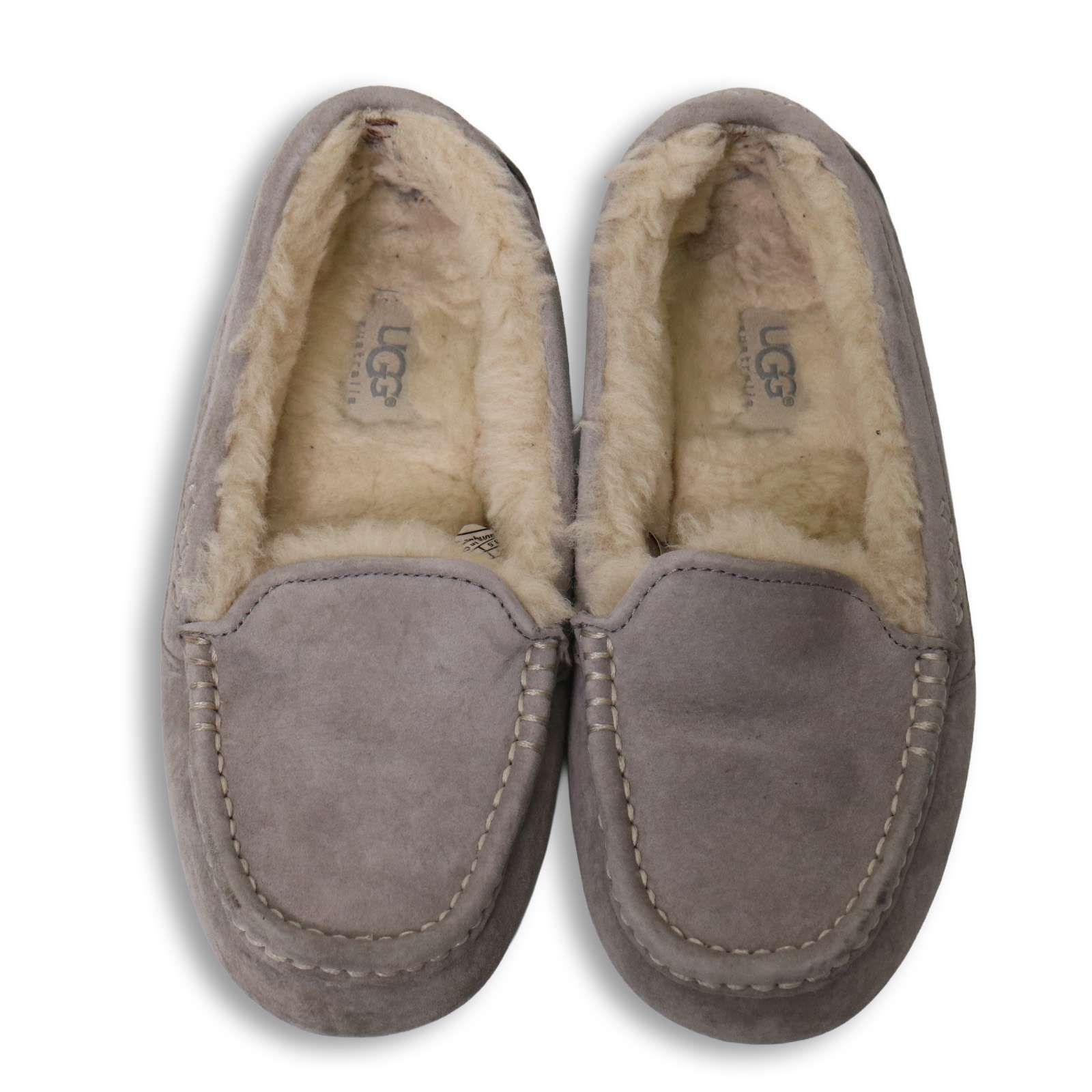 UGG アグ オーストラリア 秋冬 スウェード モカシン スリッポン シューズ Sz.22 cm レディース 灰 グレー
