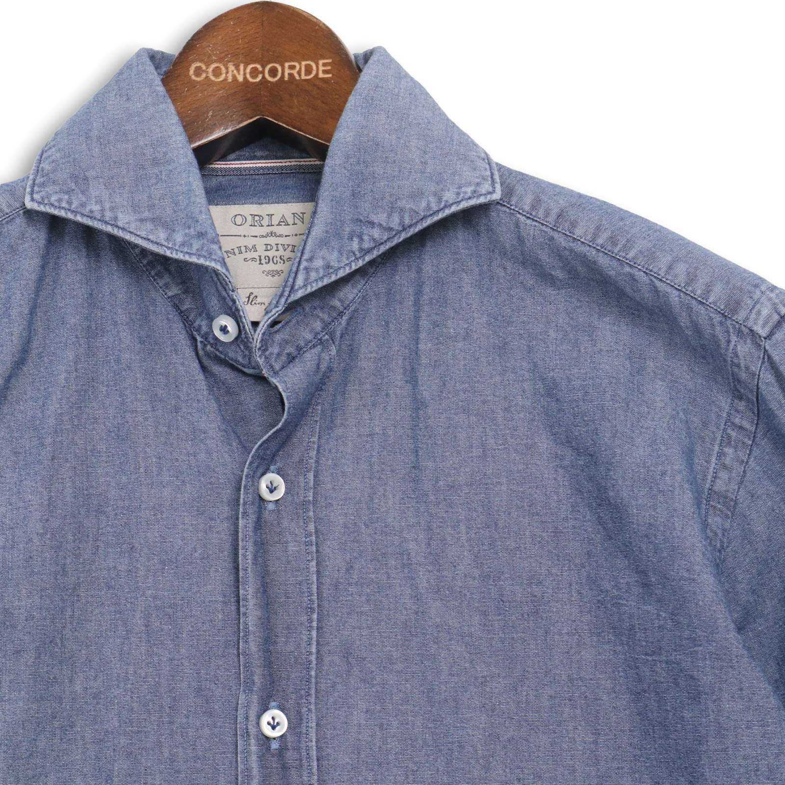 ORIAN オリアン シャンブレー ドレスシャツ L slimfit イタリア製 ORIAN オリアン シャンブレー ドレスシャツ L slimfit イタリア製