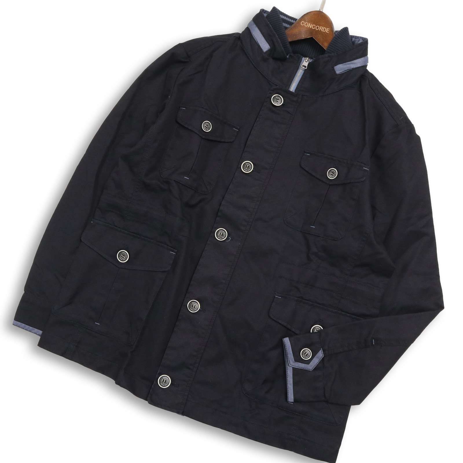 【新品 未使用】 IKKA イッカ 通年 M-65 ミリタリー フィールド ジャケット ブルゾン Sz.XL メンズ ネイビー 大きいサイズ