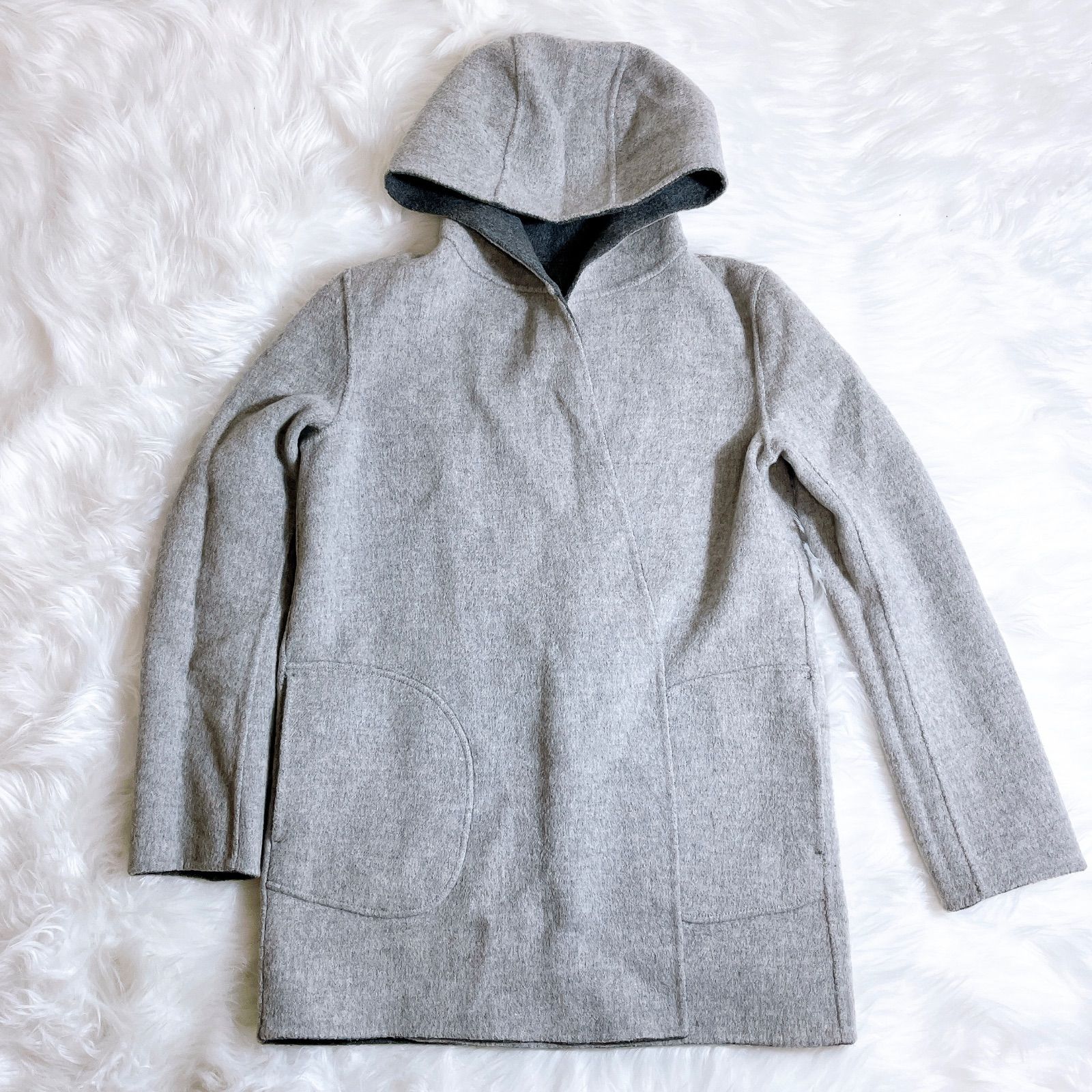 美品セオリー ダブルフェイスコート リバーシブル ウール カシミヤ混