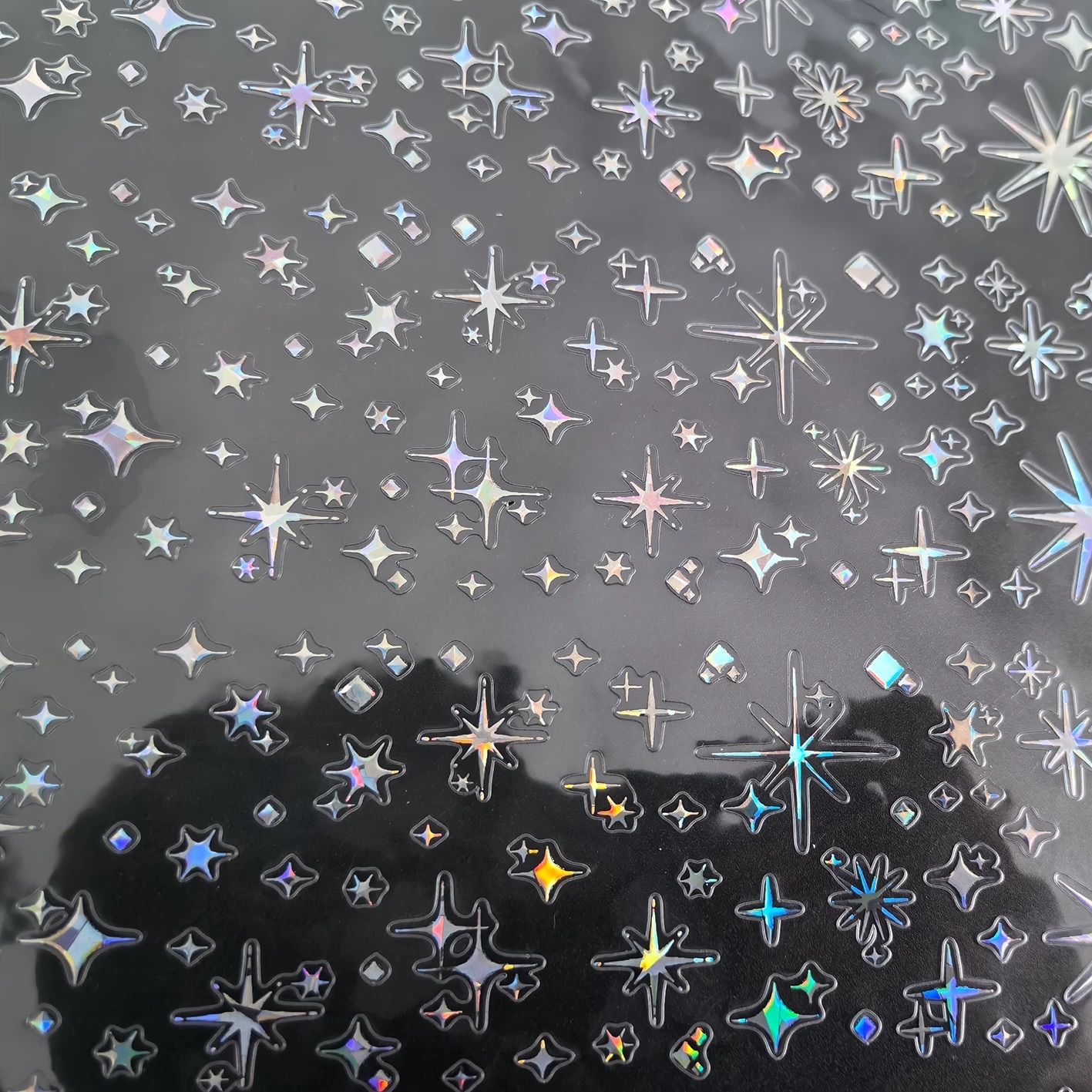 【8280】海外　マステ　5m巻売り　ラメ加工カッティング　星 2510179 降星・銀 海外マスキングテープ巻売り 装飾マスキングテープ