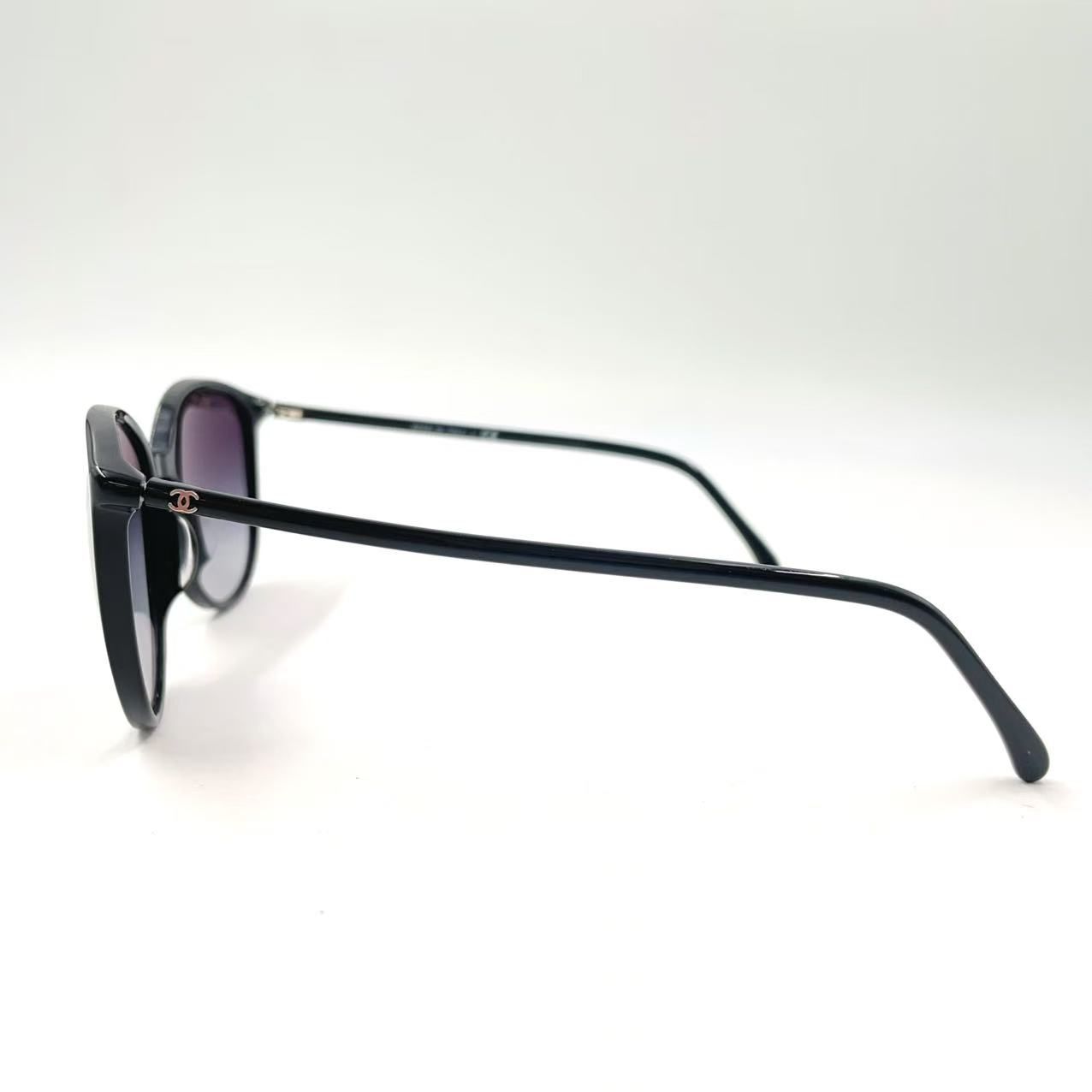 CHANEL ココマーク ウェリントン型 プラスチック ブラック サングラス シルバー 5278-A