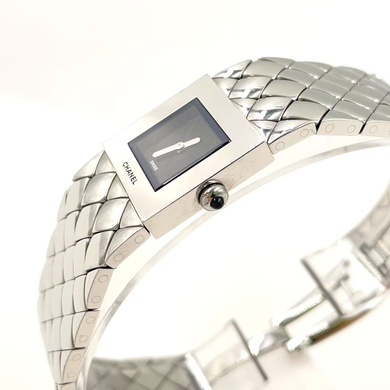  CHANEL マトラッセ SS×ステンレス シルバー×ブラック クオーツ シルバー H 0009 腕時計(アナログ) 時計
