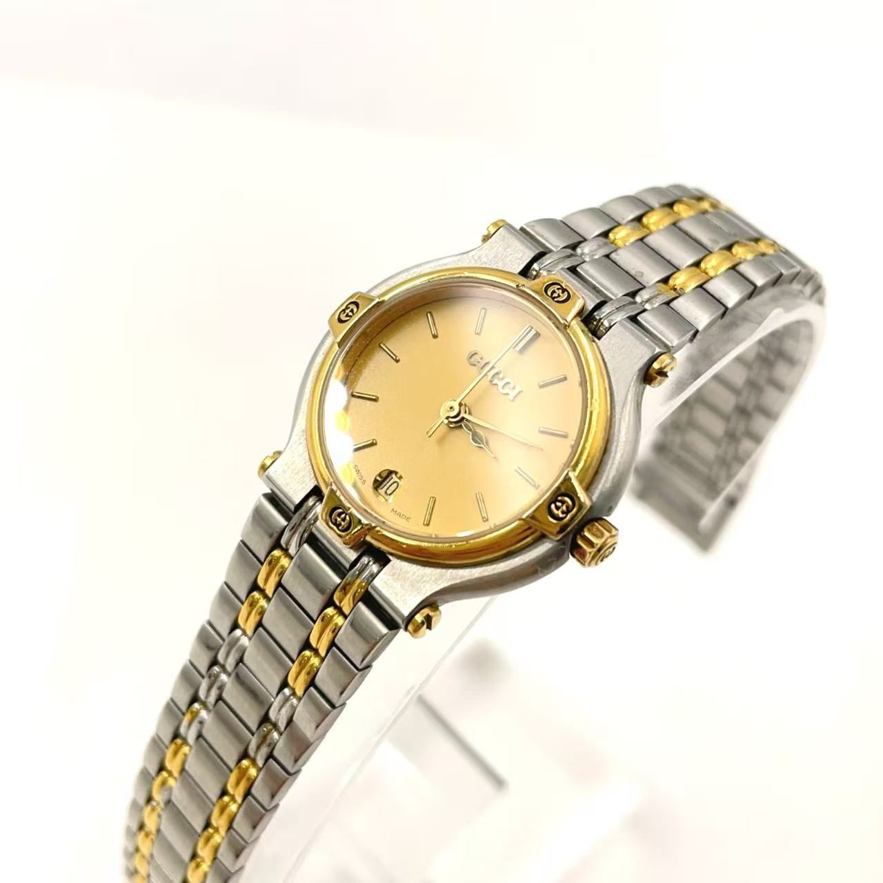 GUCCI GG コンビ SS×GP ゴールド×シルバー クオーツ ゴールド 9000 L