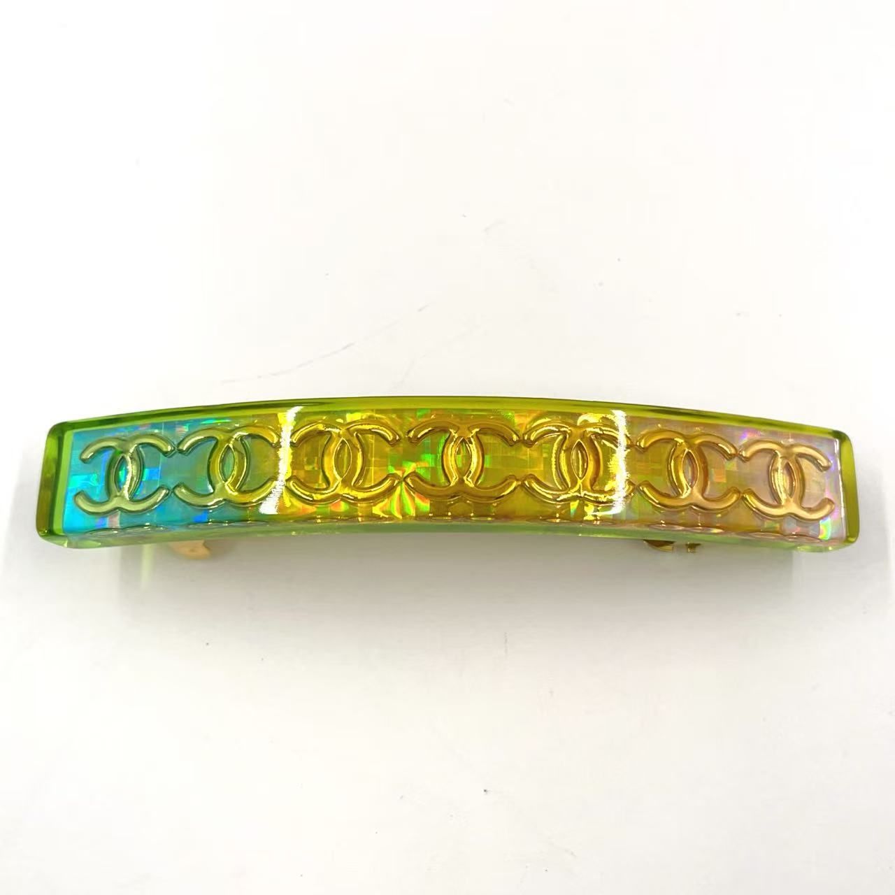 CHANEL ココマーク レインボー プラスチック マルチカラー バレッタ