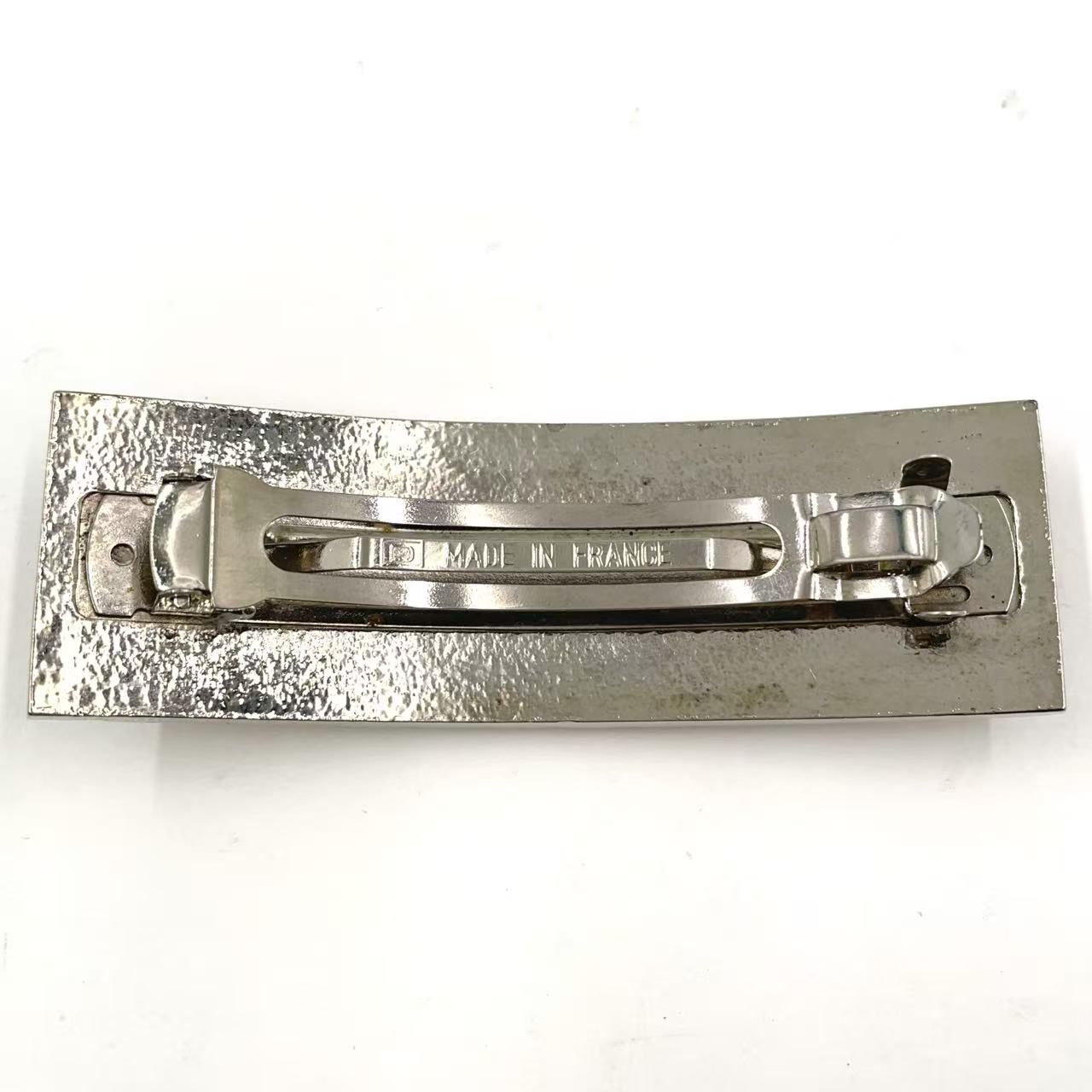 CHANEL ココマーク マトラッセ メタル ゴールド×シルバー バレッタ 96