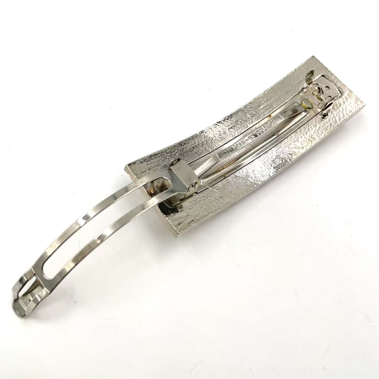 CHANEL ココマーク マトラッセ メタル ゴールド×シルバー バレッタ 96