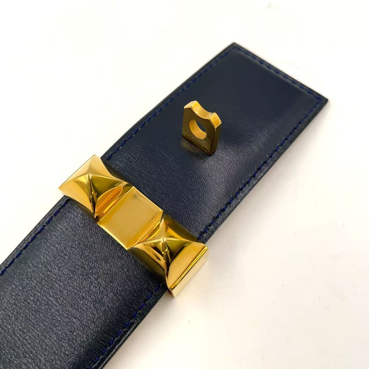 HERMES コリエドシアン 〇Y刻印 レザー ダークネイビー ベルト