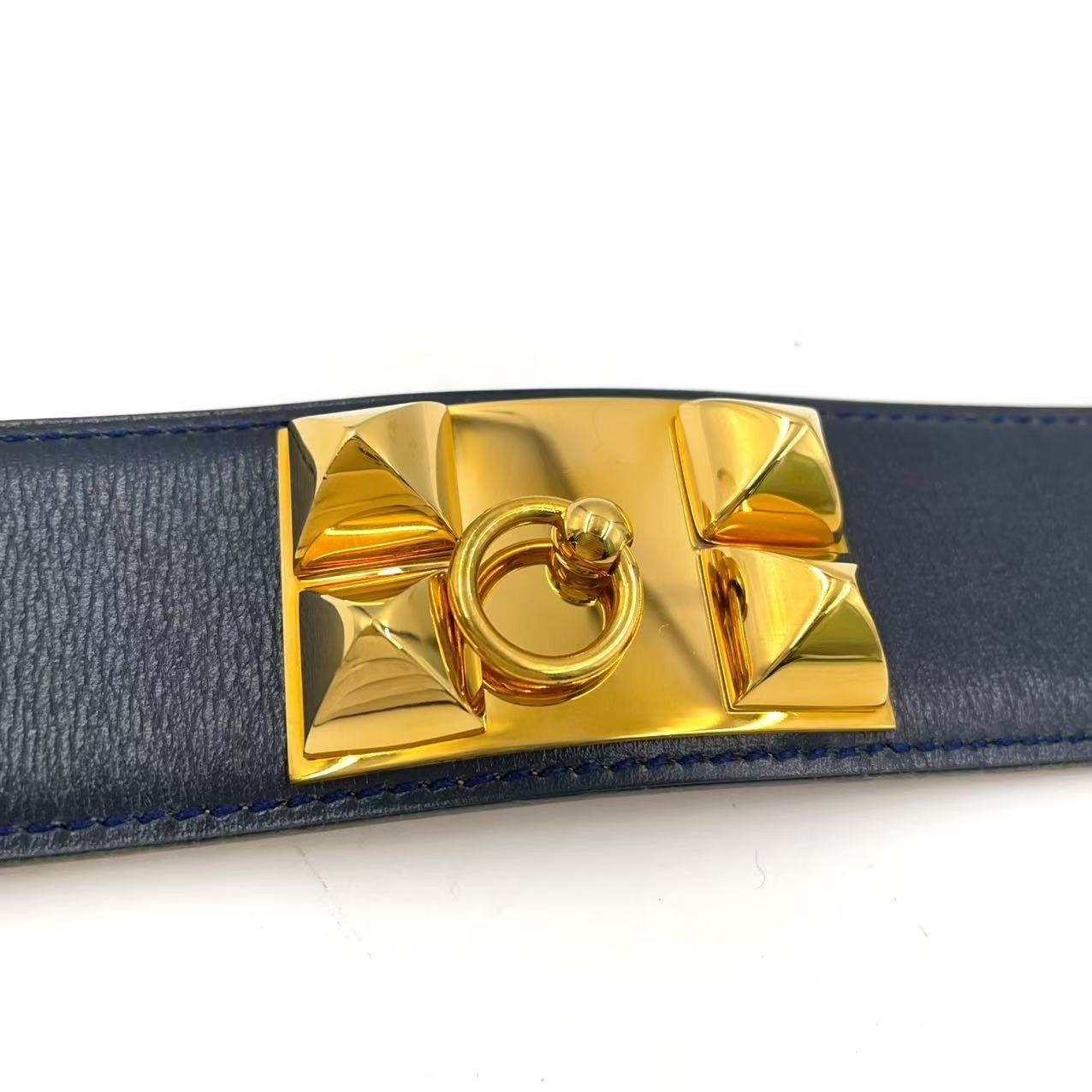 HERMES コリエドシアン 〇Y刻印 レザー ダークネイビー ベルト