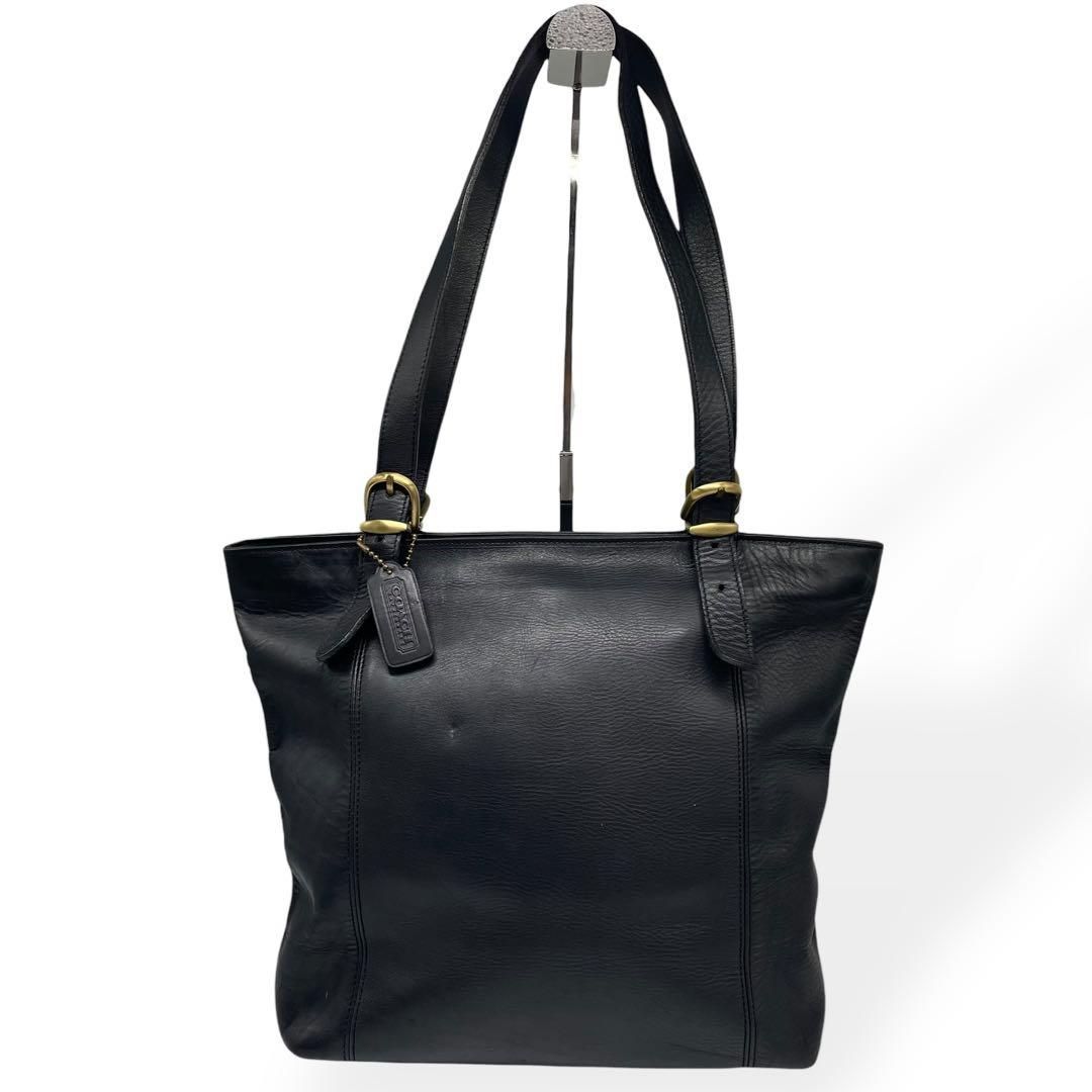 良品　オールドコーチ　トートバッグ　オールレザー　USA製　肩掛け　ブラック　黒 美品 COACH オールドコーチ トートバッグ 肩掛け レザー ブラック 本革