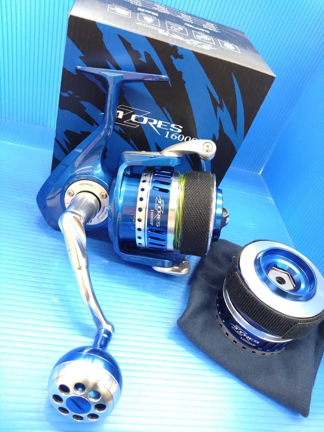 オクマ okuma アゾレス 16000P スピニング 替えスプール付き PEライン