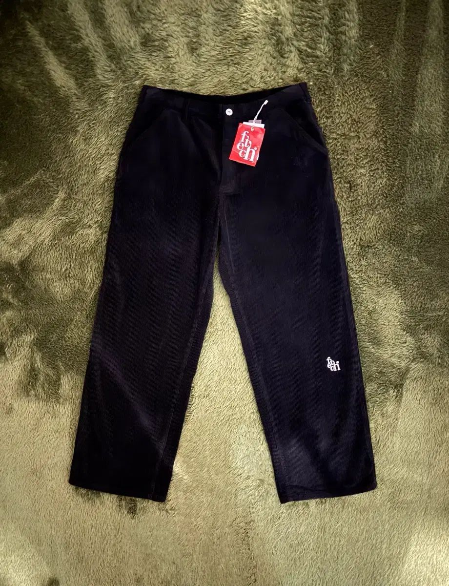 XL Fetch フェッチ SUNDAY サンデー 刺繍 ロゴ コーデュロイ ウォーク パンツ ブラック