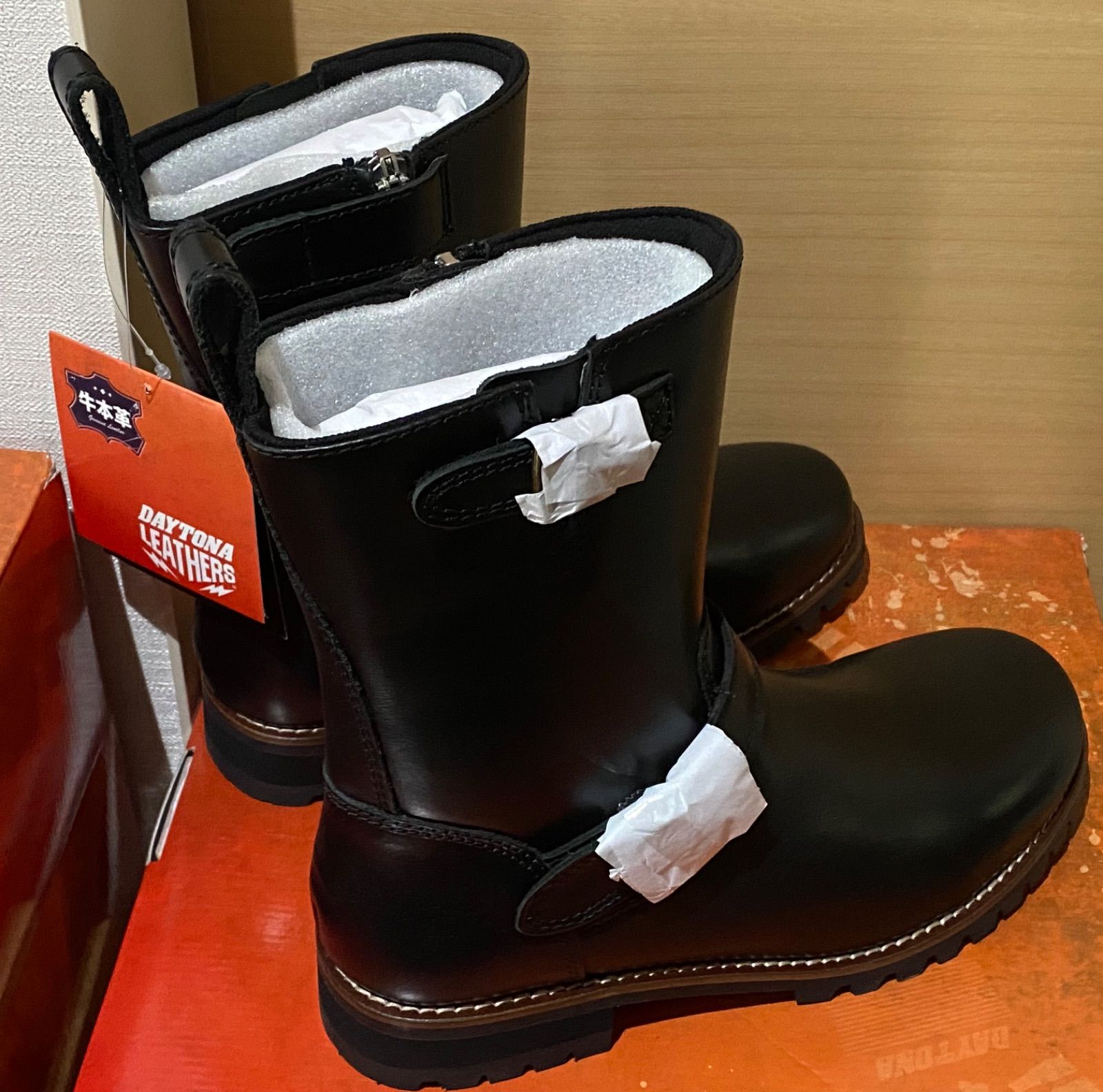 新品】デイトナ エンジニアブーツ 25㎝ ライディングブーツ 本革 牛革