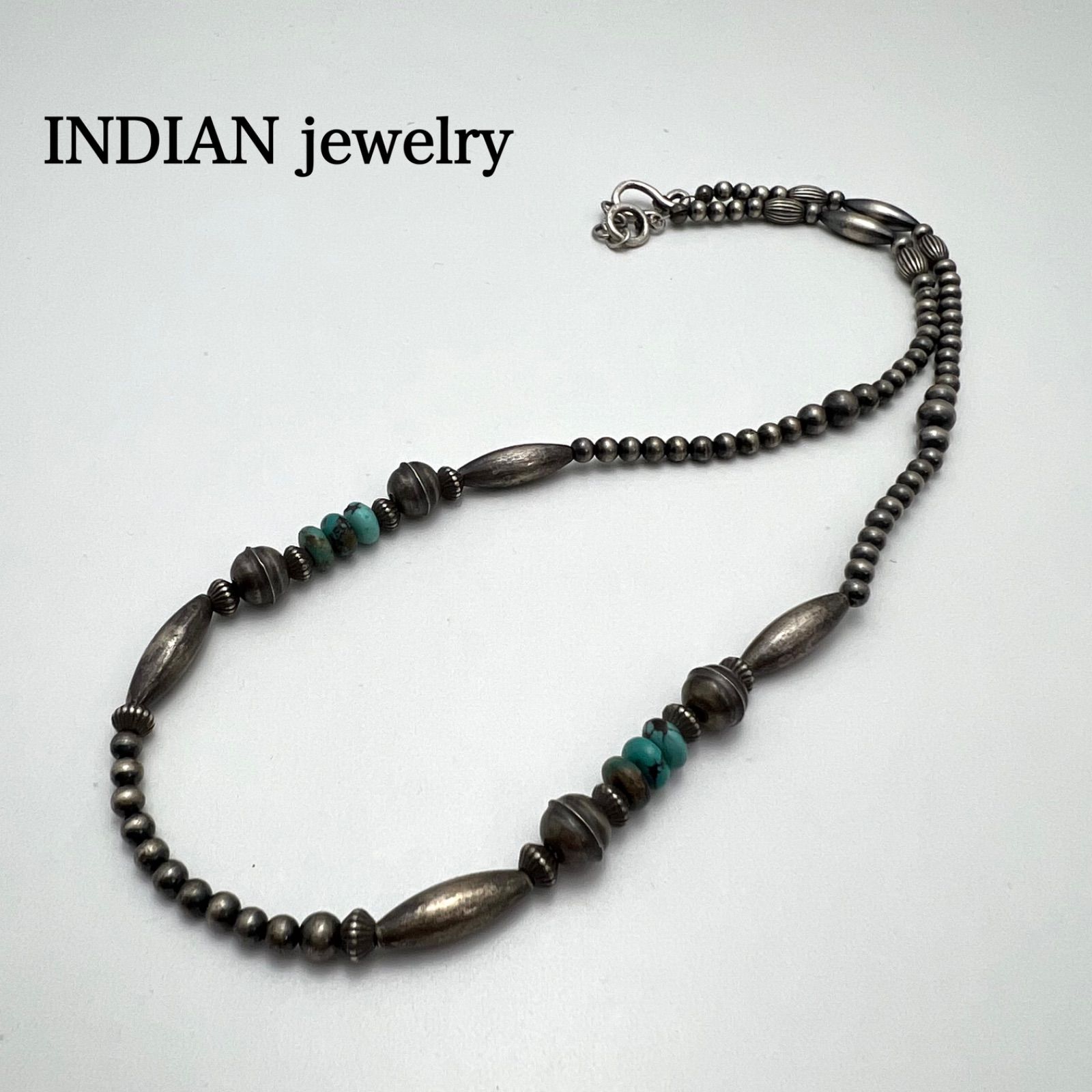 INDIAN jewelry NAVAJO Pearl × turquoise necklace silver 925 