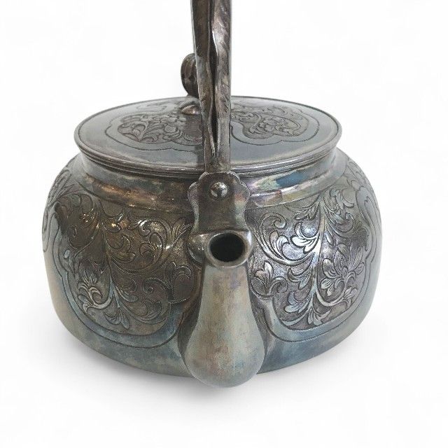 純銀 湯沸かし 銀瓶 煎茶道具 茶道具 煎茶道 薬缶 骨董 古美術 467g