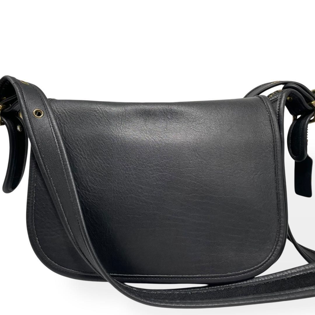 極美品 COACH オールドコーチ ショルダーバッグ グラブタンレザー 黒