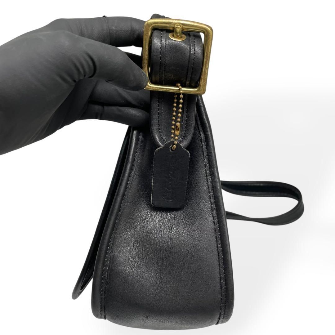 極美品 COACH オールドコーチ ショルダーバッグ グラブタンレザー 黒