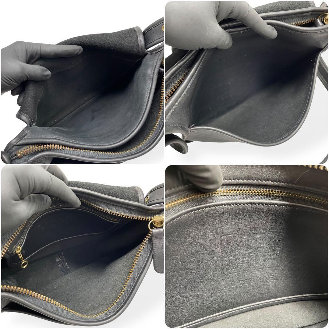 極美品 COACH オールドコーチ ショルダーバッグ グラブタンレザー 黒