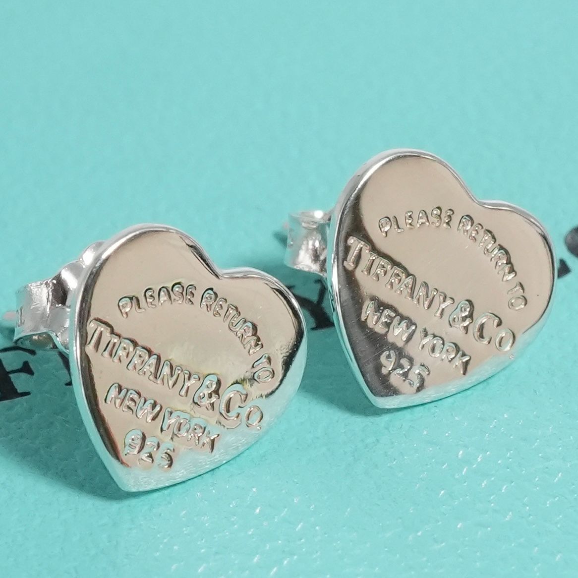 極美品 ティファニー リターントゥ ハート ダイヤ ブルー ピアス シルバー 極美品 ティファニー リターントゥ ハート ダイヤ ブルー ピアス