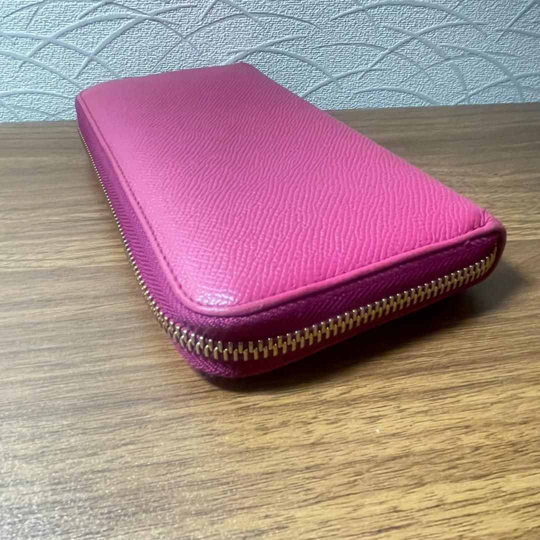 美品】BVLGARI ブルガリ ラウンドファスナー長財布 ピンク チャーム