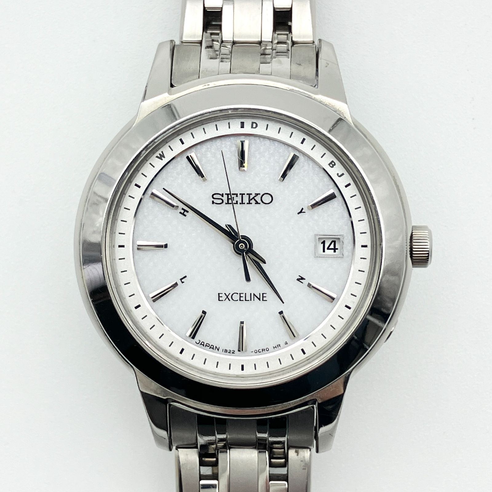 中古】セイコー エクセリーヌ 電波ソーラー チタン レディース 1B22