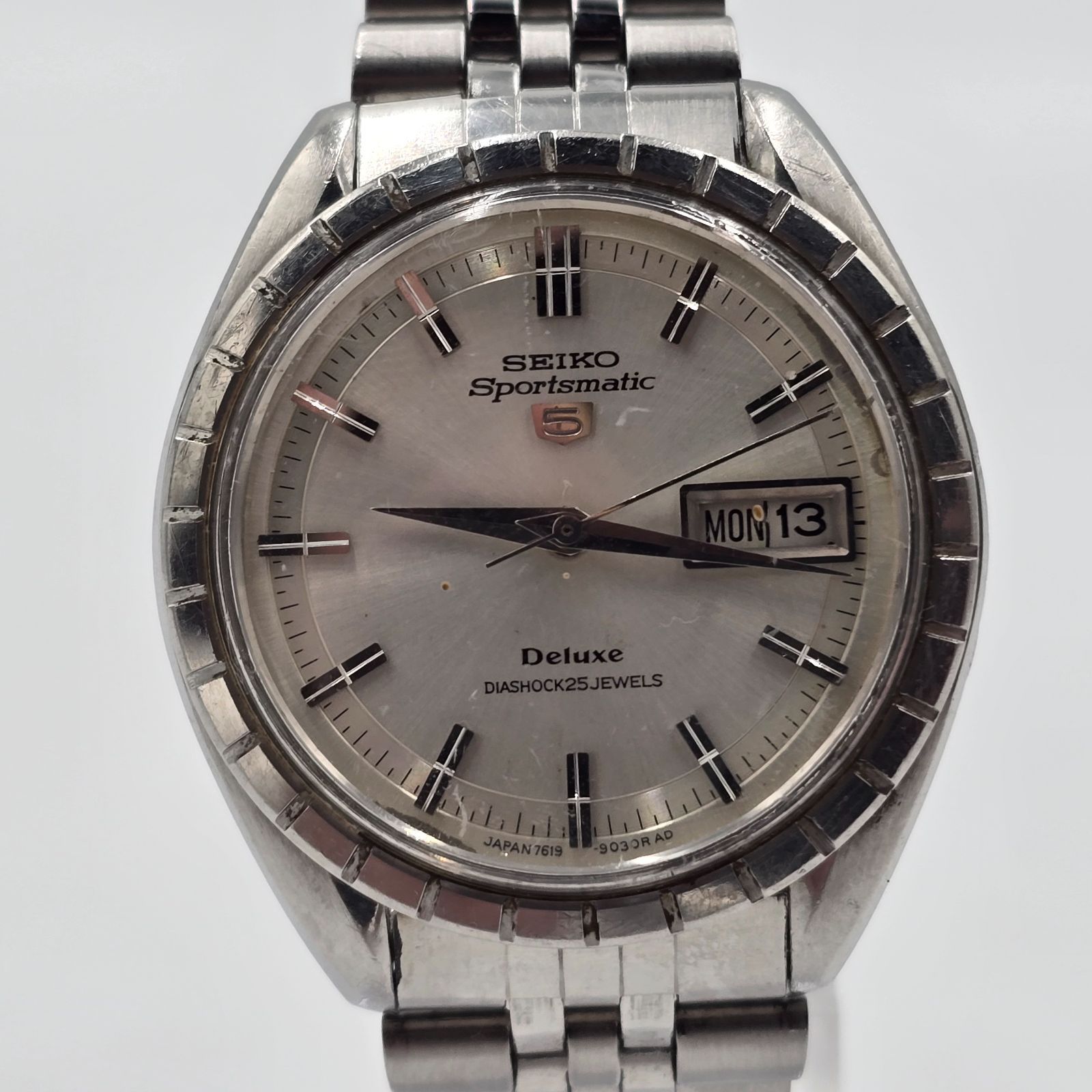 SEIKO Sportsmatic Deluxe 自動巻き時計 自動巻き セイコー 腕時計 稼働品 文字盤シルバー