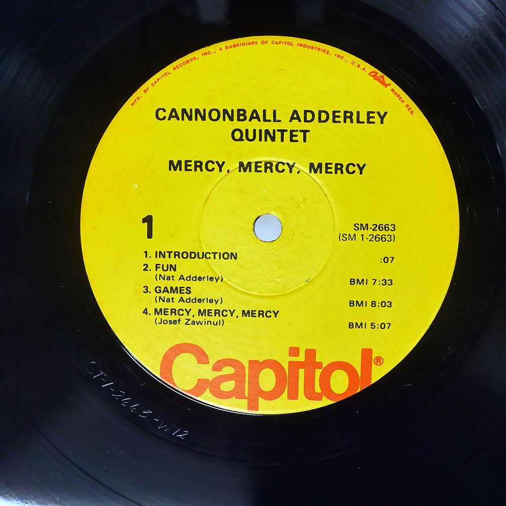 米 US盤 CANNONBALL ADDERLEY/MERCY, MERCY, MERCY! LIVE AT THE CLUB