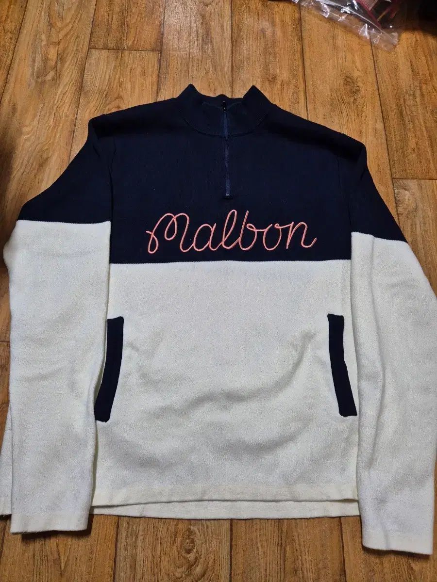 マルボンゴルフ MALBON GOLF ハーフネック ニット プルオーバー L