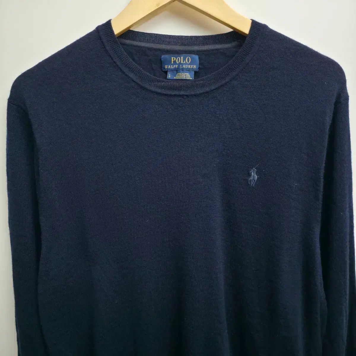 L ポロラルフローレン イタリア メリノウール ネイビー ニット