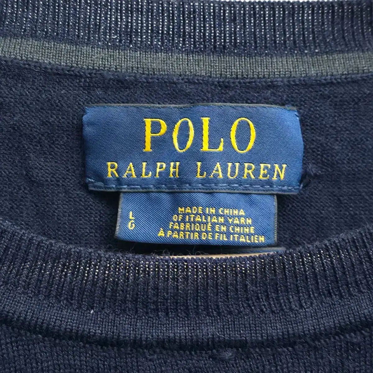 L ポロラルフローレン イタリア メリノウール ネイビー ニット