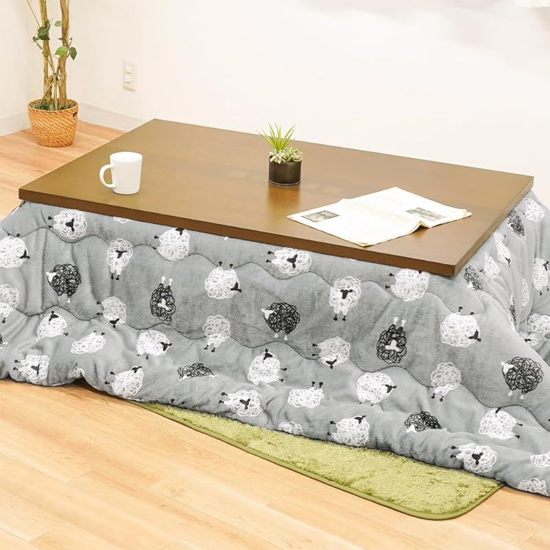 こたつ布団 長方形 こたつ掛け布団 シンサレート 冬 冬用 ひつじ グレー かわいい アニマル アニマル柄 おしゃれ フランネル あったか 暖かい こたつ掛け 掛 コタツ 炬燵 おこた