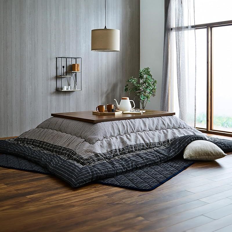 しじら こたつ厚掛け布団 ゆかり ブラック 205 345 cm