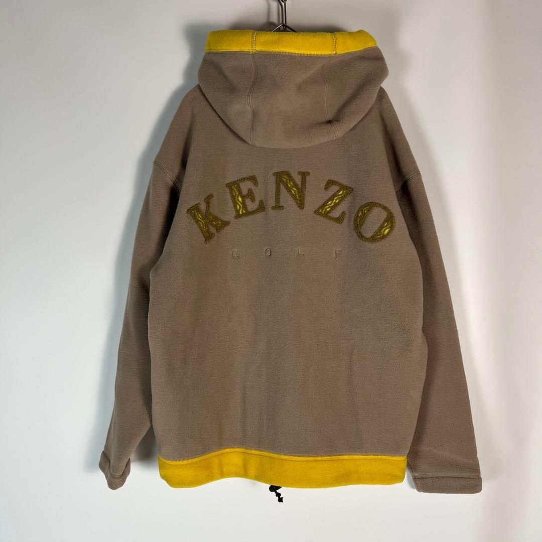 KENZO GOLF ボアパーカー　フリース　刺繍ロゴ　日本製　Lサイズ相当